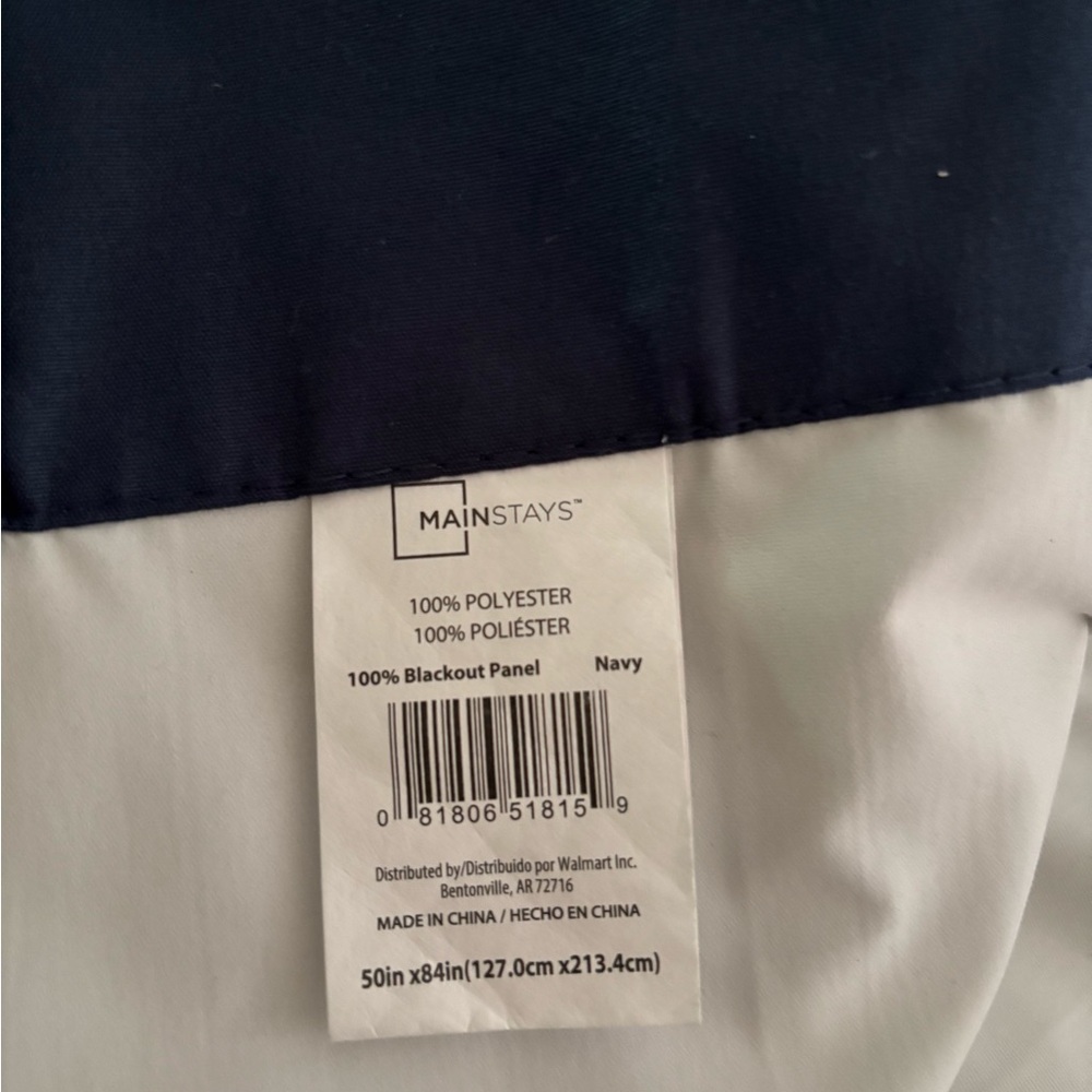 Mainstays Navy and White Blackout Panel - Picture 2 of 3